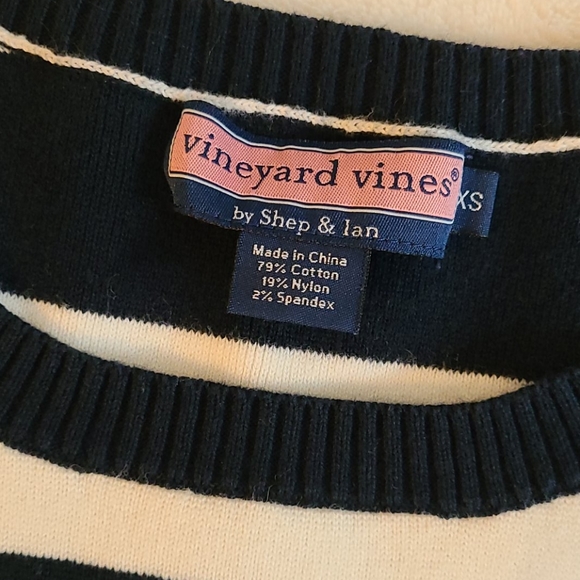 Vineyard Vines Sweater Dress Stripes Blue and White Size XS - Picture 5 of 8